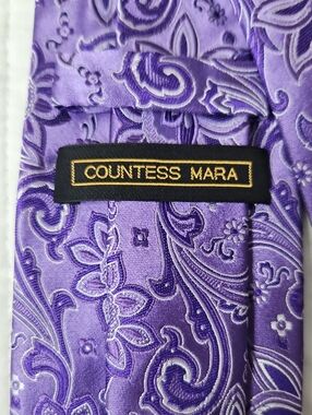 Men's Countess Mara Silk Purple Paisley Silk Tie